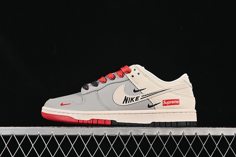 Supreme Nike SB DUNK LOW SUPREME WHITE/GREY/BLACK/RED · QW5836-010, photo 1