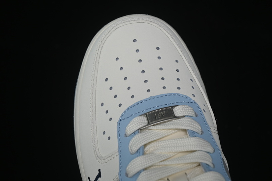 Nike [SC0601-560]-[AIR FORCE 1 07 LOW LV WHITE/BLACK/GREY/BLUE]-[WOMAN:36-39]-[MAN:40-45] - Image 10