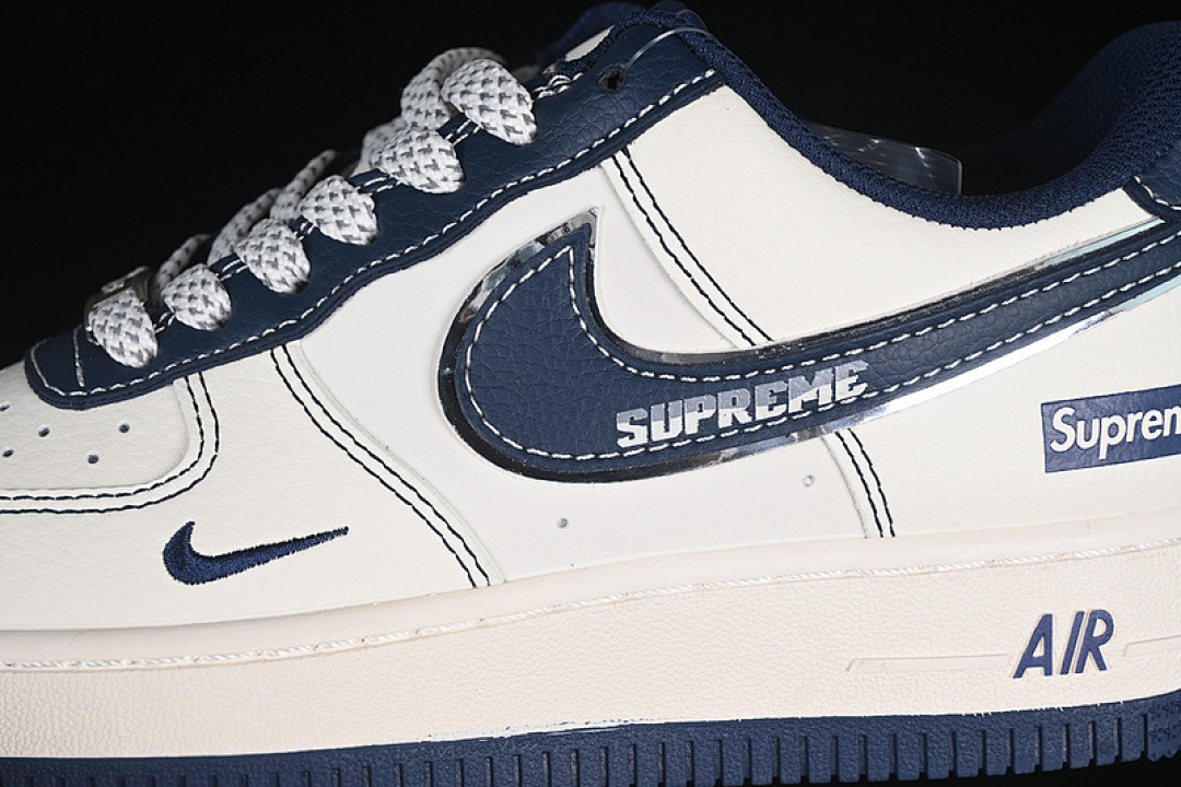 Nike [XS1958-524]-[AIR FORCE 1 07 LOW SUPREME WHITE/BLUE/GREY]-[WOMAN:36-39]-[MAN:40-45] - Image 8