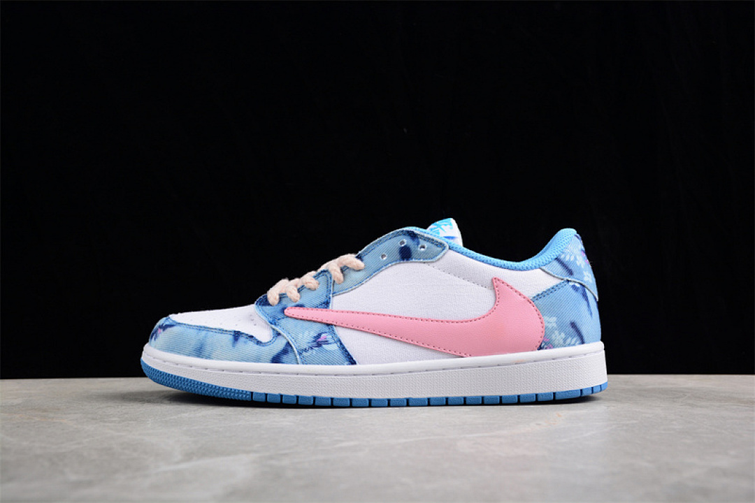 Jordan TRAVIS SCOTT AIR Jordan 1 LOW OG PINK/BLUE/WHITE · DM7866-932, photo 1