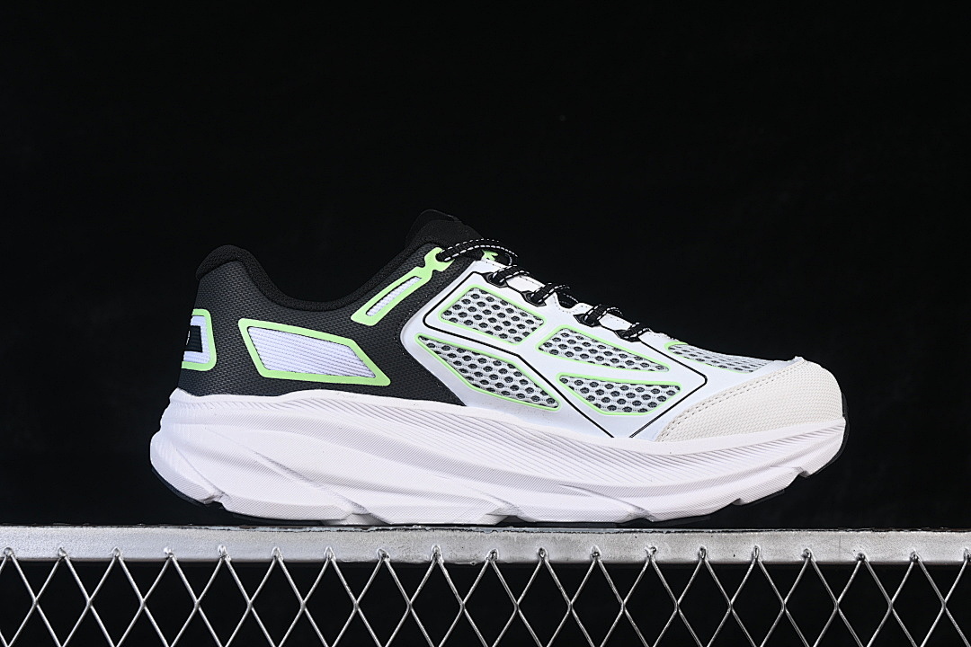 On Running [1155370 BWHT]-[ONE ONE CLIFTON 9 MESH SHOES WHITE/BLACK/GREEN]-[WOMAN:36-39]-[MAN:40-45] - Image 15