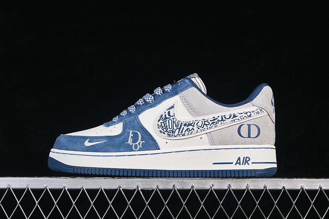 Nike [SS1979-010]-[AIR FORCE 1 07 LOW WHITE/BLUE/GREY]-[WOMAN:36-39]-[MAN:40-45] - Image 2