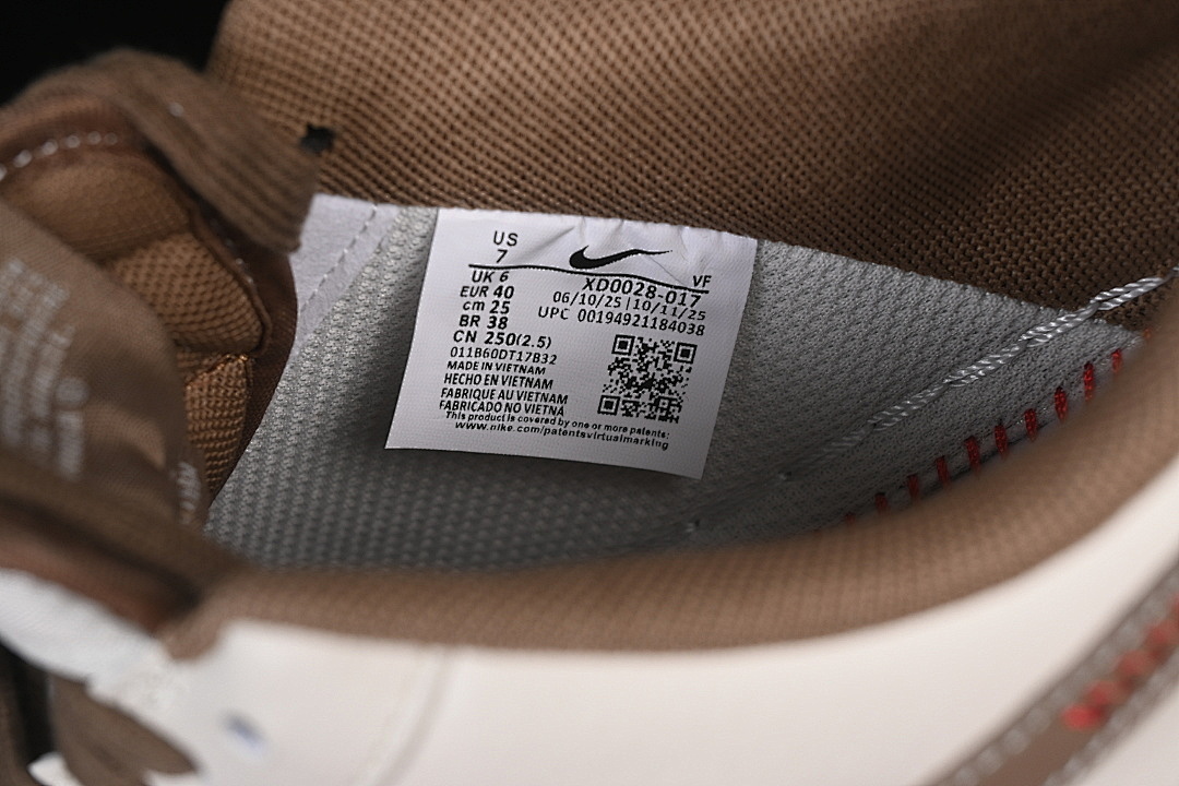 Nike [XD0028-017]-[AIR FORCE 1 07 LOW CASUAL SNEAKERS WHITE/BROWN]-[WOMAN:36-39]-[MAN:40-45] - Image 6