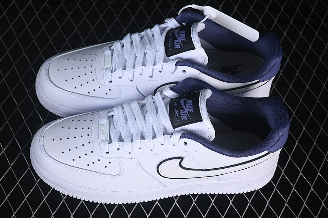 Nike [IO4226-102]-[AIR FORCE 1 07 LOW CASUAL SNEAKERS WHITE/NAVY BLUE]-[WOMAN:35.5-39]-[MAN:40-45] - Image 11