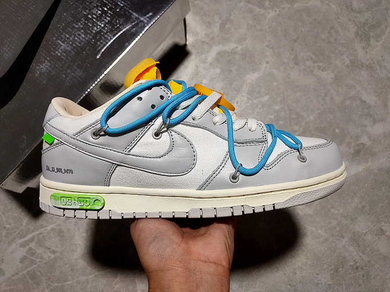 Off-White Nike OW X SB DUNK LOW LOT 02 OF 50 SAIL/NEUTRAL GREY/BLUE FURY · DM1602-115, photo 1