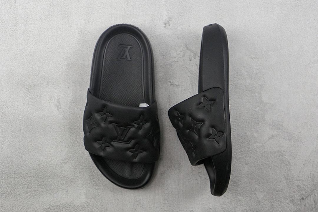 Louis Vuitton [L*V WATERFRONT MONOGRAM SLIPPERS BLACK/BLACK/BLACK]-[MAN:38-45] - Image 3