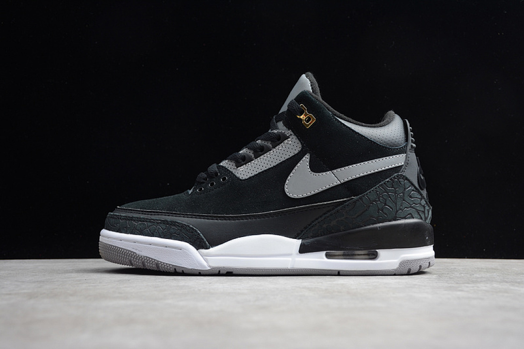 Jordan AIR Jordan 3 TINKER BLACK/CEMENT GREY-METALLIC GOLD · CK4348-007, photo 1