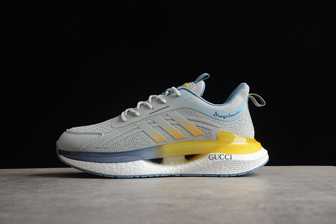 Unbranded [GU*CCI CASUAL SNEAKERS LIGHT GREY/YELLOW/WHITE]-[MAN:38-44], photo 1