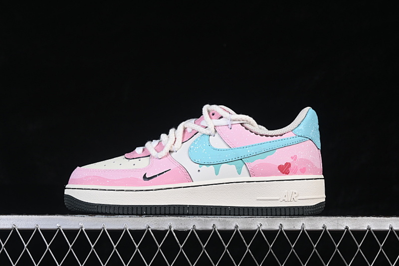 Nike Nike AIR FORCE 1 07 LOW WHITE/PINK/BLUE · FB1839-919, photo 1