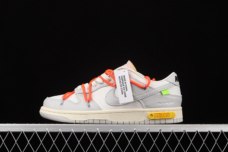 Nike OW X SB DUNK LOW LOT 06 OF 50 SAIL/NEUTRAL GREY/RED · DM1602-110, photo 1