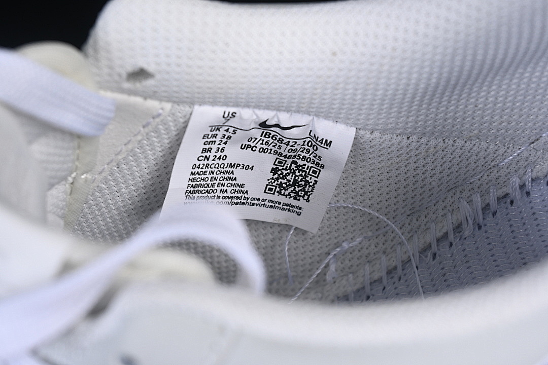 Nike [IB6842-100]-[AIR FORCE 1 07 LOW LOW-TOP CASUAL SNEAKERS WHITE/GREY]-[WOMAN:36-39]-[MAN:40-45] - Image 6