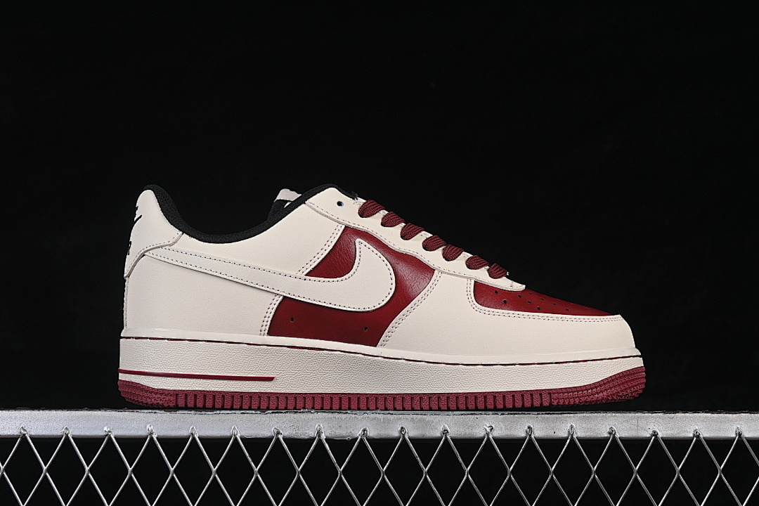 Nike [NH0601-514]-[AIR FORCE 1 07 LOW CASUAL SNEAKERS BEIGE/WINE RED]-[WOMAN:36-39]-[MAN:40-45] - Image 16