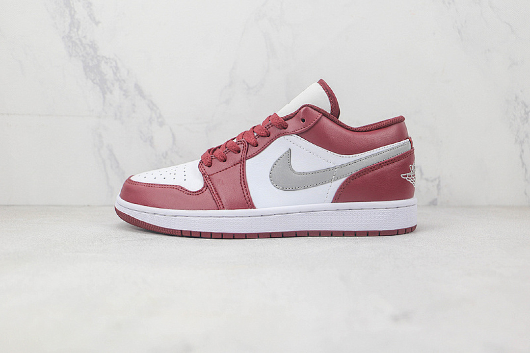 Jordan [553558-615]-[AIR JORDAN 1 LOW WHITE/BORDEAUX/LIGHT GREY]-[WOMAN:36-39]-[MAN:40-46], photo 1