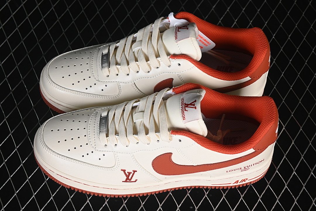 Nike [NH0601-588]-[AIR FORCE 1 07 LOW CASUAL SNEAKERS RED/BEIGE]-[WOMAN:36-39]-[MAN:40-45] - Image 10