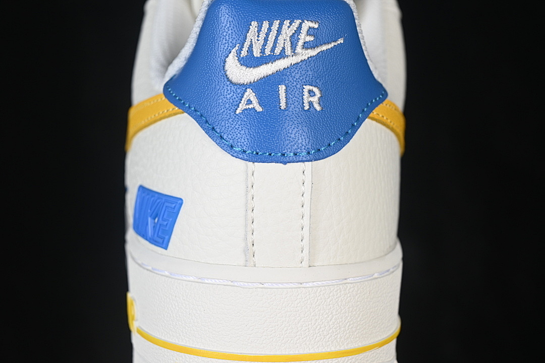 Nike [FZ1151-100]-[AIR FORCE 1 07 LOW CASUAL SNEAKERS WHITE/YELLOW/BLUE]-[WOMAN:36-39]-[MAN:40-45] - Image 7