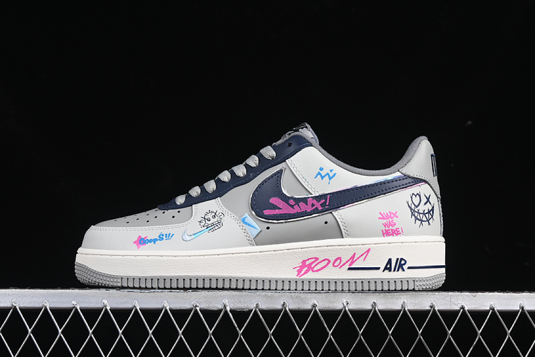 Nike Nike [XL2321-222]-[AIR FORCE 1 07 LOW JINKESI WHITE/GREY/PINK/BLUE]-[WOMAN:36-39]-[MAN:40-45], photo 1
