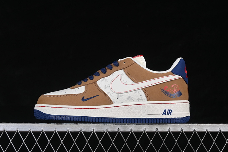 Nike Nike AIR FORCE 1 07 LOW WHITE/BROWN/NAVY BLUE · NH0601-505, photo 1