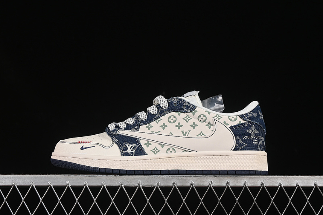 Jordan [YX5066-326]-[TRAVIS SCOTT X FRAGMENT DESIGN AIR JORDAN 1 LOW OG SP WHITE/GREY/BLUE]-[36-45], photo 1