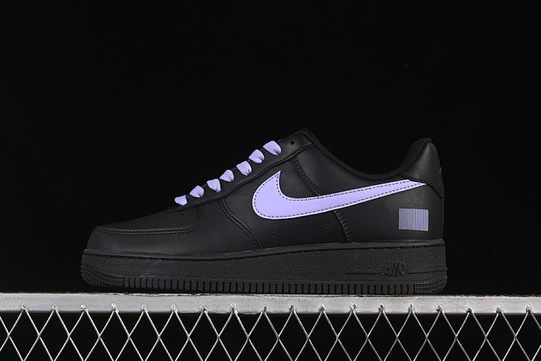 Nike [CW2288-111]-[AIR FORCE 1 07 LOW BLACK/PURPLE]-[WOMAN:36-39]-[MAN:40-45] - Image 2