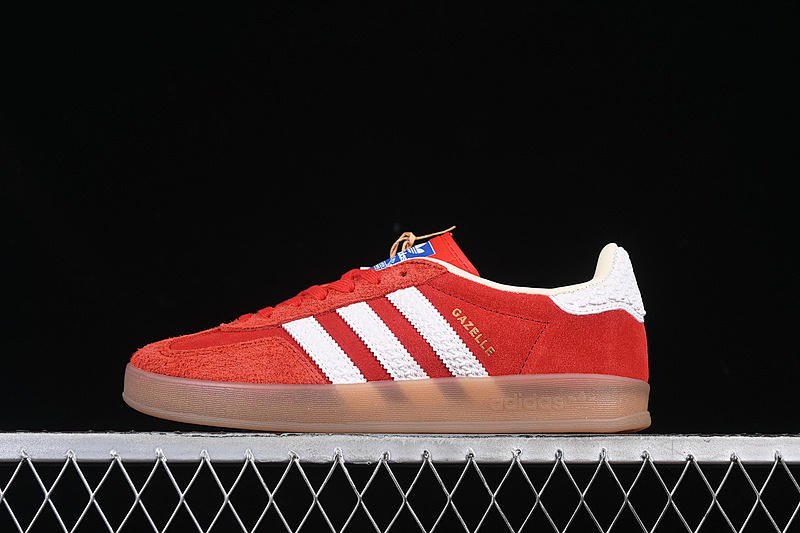 Off-White Adidas ORIGINALS GAZELLE INDOOR BETTER SCARLET/OFF WHITE/GOLD METALLIC · IF1808, photo 1