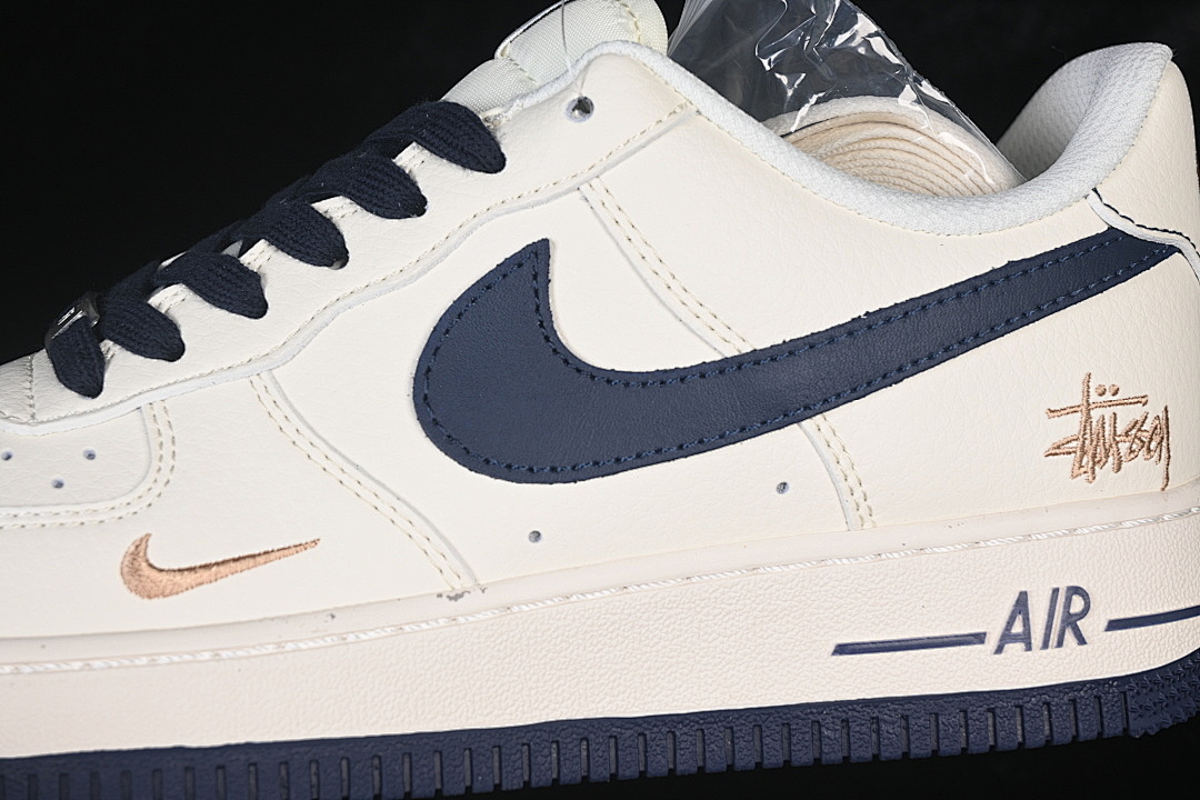 Nike [XX3168-225]-[AIR FORCE 1 07 LOW CASUAL SNEAKERS WHITE/NAVY BLUE]-[WOMAN:36-39]-[MAN:40-45] - Image 8