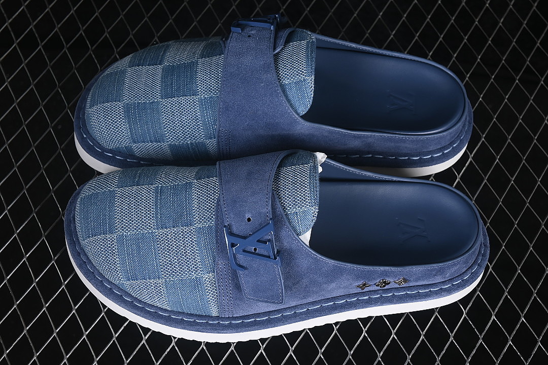 Louis Vuitton [COMFORT FLAT SANDALS FLIP FLOPS NAVY BLUE/BLUE]-[WOMAN:38-39]-[MAN:40-46] - Image 9