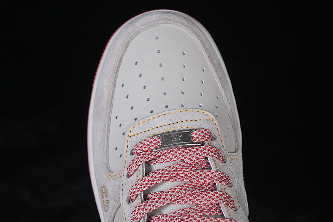 Nike [HT5088-629]-[AIR FORCE 1 07 LOW CASUAL SNEAKERS GREY/RED/BLACK]-[WOMAN:36-39]-[MAN:40-45] - Image 10