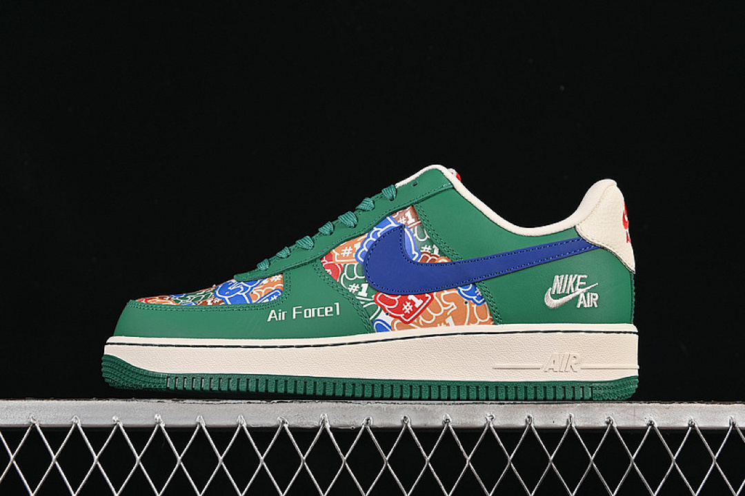 Nike [KJ1688-007]-[AIR FORCE 1 7 LOW WHITE/GREEN/BLUE]-[WOMAN:36-39]-[MAN:40-45] - Image 2