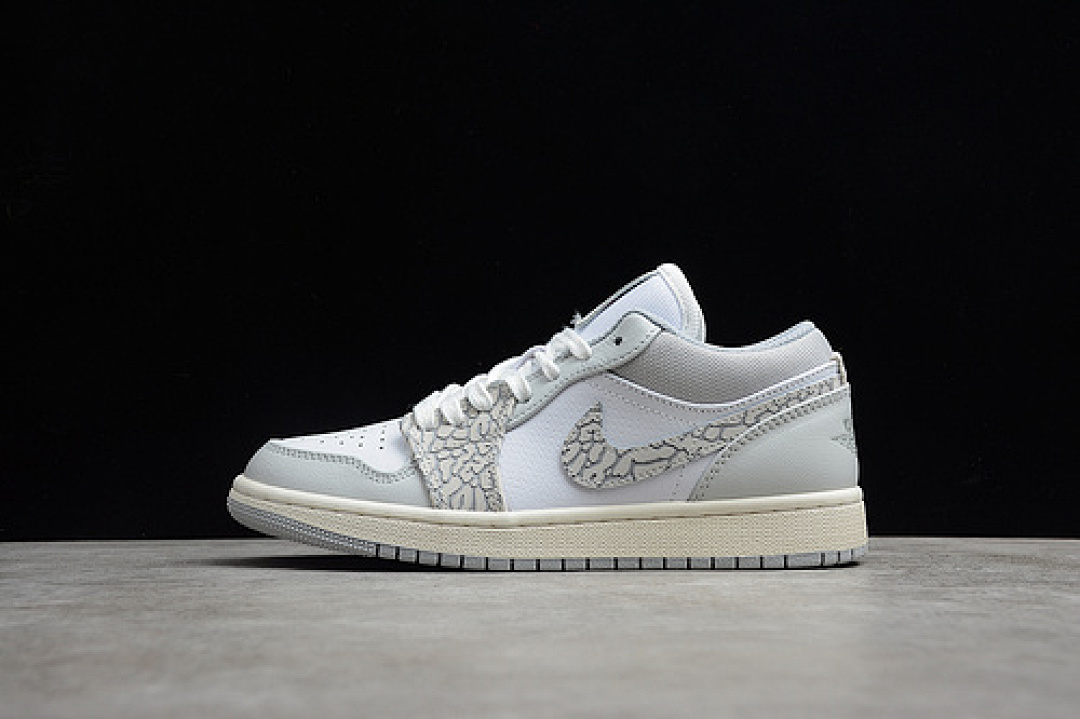 Jordan [DH4269-100]-[AIR JORDAN 1 LOW PREMIUM ELEPHANT PRINT WHITE/NEUTRAL GREY/SAIL/SMOKE (GREY]), photo 1