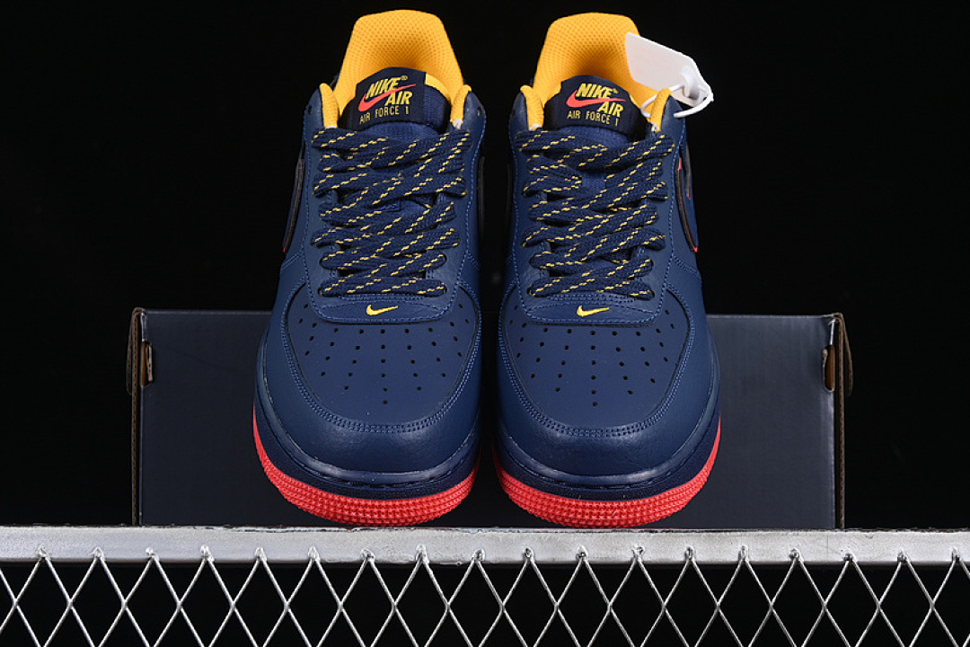 Nike [HV5752-410]-[AIR FORCE 1 07 LOW MIDNIGHT NAVY/BLUE VOID/LIGHT CRIMSON/UNIVERSITY GOLD]-[36-45] - Image 13
