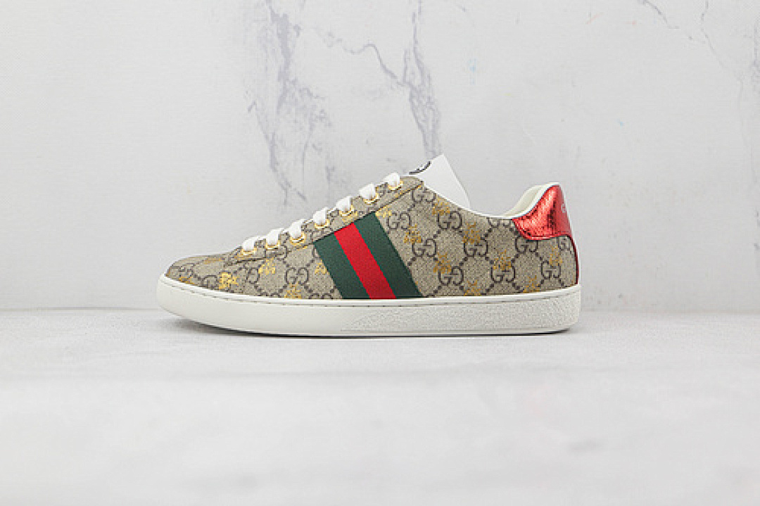 Gucci Gucci [ ACE EMBROIDERED LOW-TOP SNEAKERS KHAKI/NAVY BLUE/WHITE]-[WOMAN:35-39]-[MAN:40-44], photo 1