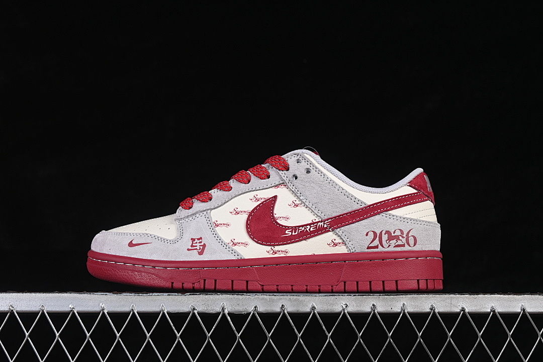 Unbranded [JP2026-100]-[SB DUNK LOW LOW-TOP CASUAL SNEAKERS BEIGE/GREY/RED]-[WOMAN:36-39]-[MAN:40-45], photo 1