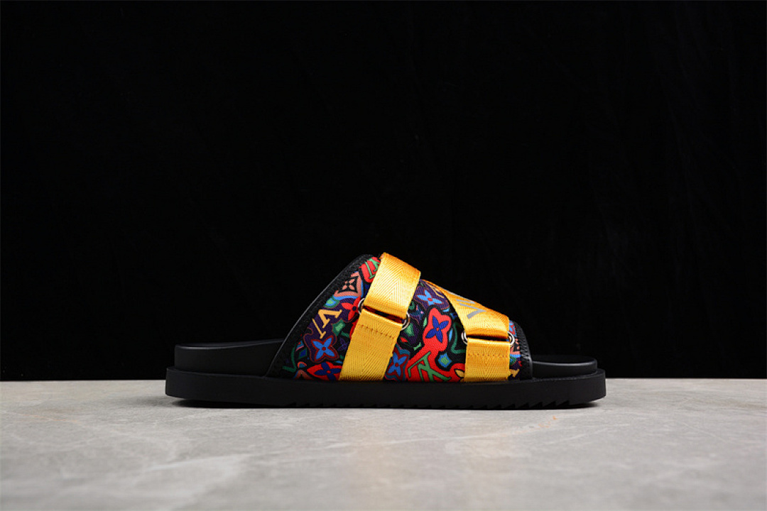 Louis Vuitton [L*V COMFORTABLE CASUAL COOL SLIPPERS BLACK/GOLD]-[MAN:38-45] - Image 10