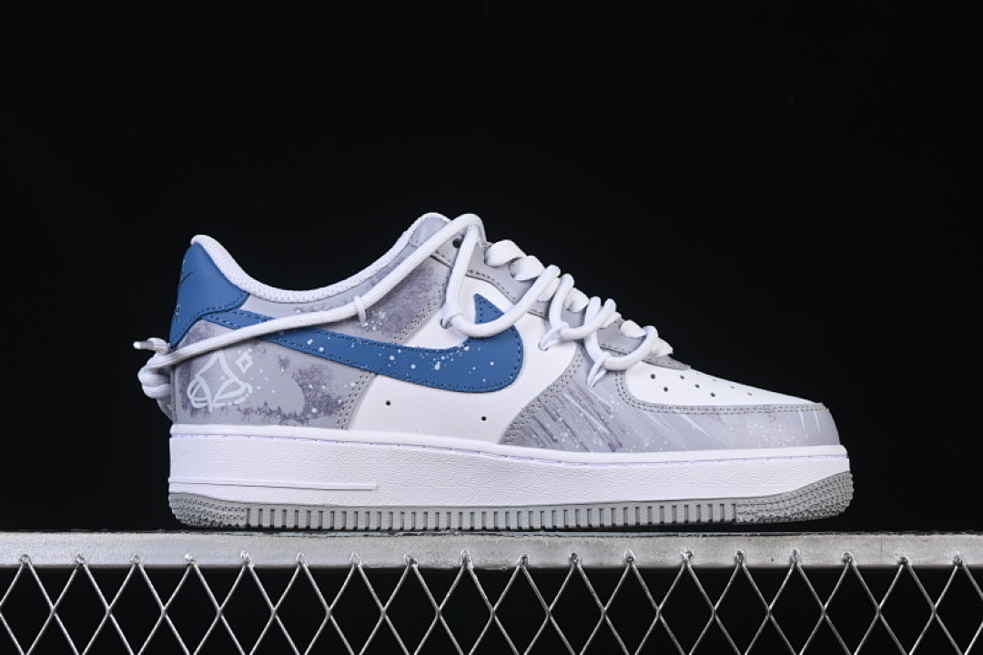 Nike [ZH0316-099]-[AIR FORCE 1 07 LOW WHITE/GREY/BLUE]-[WOMAN:36-39]-[MAN:40-45] - Image 16