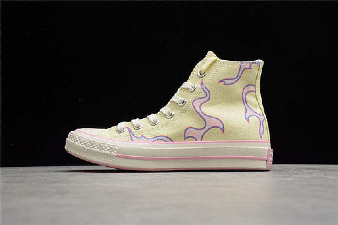 Converse [172398C]-[GOLF LE FLEUR X CHUCK TAYLOR ALL-STAR 70S HIGH FLAME PASTEL YELLOW/ALMOND BLOSSOM], photo 1