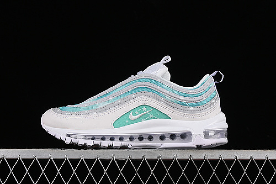 Nike AIR MAX 97 WHITE/WOLF GREY-BLACK/GREEN · 921826-101, photo 1