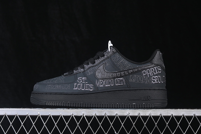Nike Nike AIR FORCE 1 07 LOW CASUAL SNEAKERS BLACK/INKINESS · II1549-001, photo 1