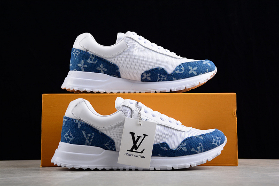 Louis Vuitton [0317174H56]-[L*V RUN AWAY SNEAKERS WHITE/WHITE/BLUE]-[WOMAN:36-39]-[MAN:40-45] - Image 6