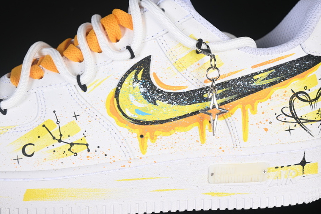 Nike [420-520]-[AIR FORCE 1 07 LOW CASUAL SNEAKERS WHITE/ORANGE/YELLOW]-[WOMAN:36-39]-[MAN:40-45] - Image 7