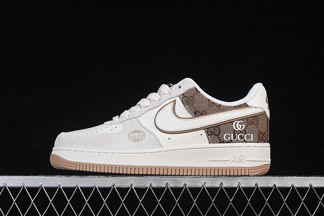 Nike [MM3399-809]-[AIR FORCE 1 07 LOW CASUAL SNEAKERS WHITE/GREY/BROWN]-[WOMAN:36-39]-[MAN:40-45] - Image 2