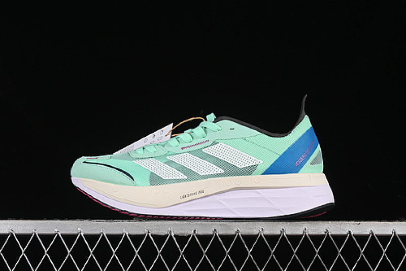 ADIZERO BOSTON 11 M WHITE/GREEN/BLUE · CV9064, photo 1