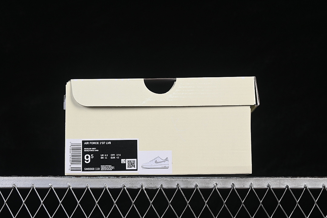 Nike [SM6668-119]-[AIR FORCE 1 07 LOW CASUAL SNEAKERS BEIGE/DARK GREY]-[WOMAN:36-39]-[MAN:40-45] - Image 12