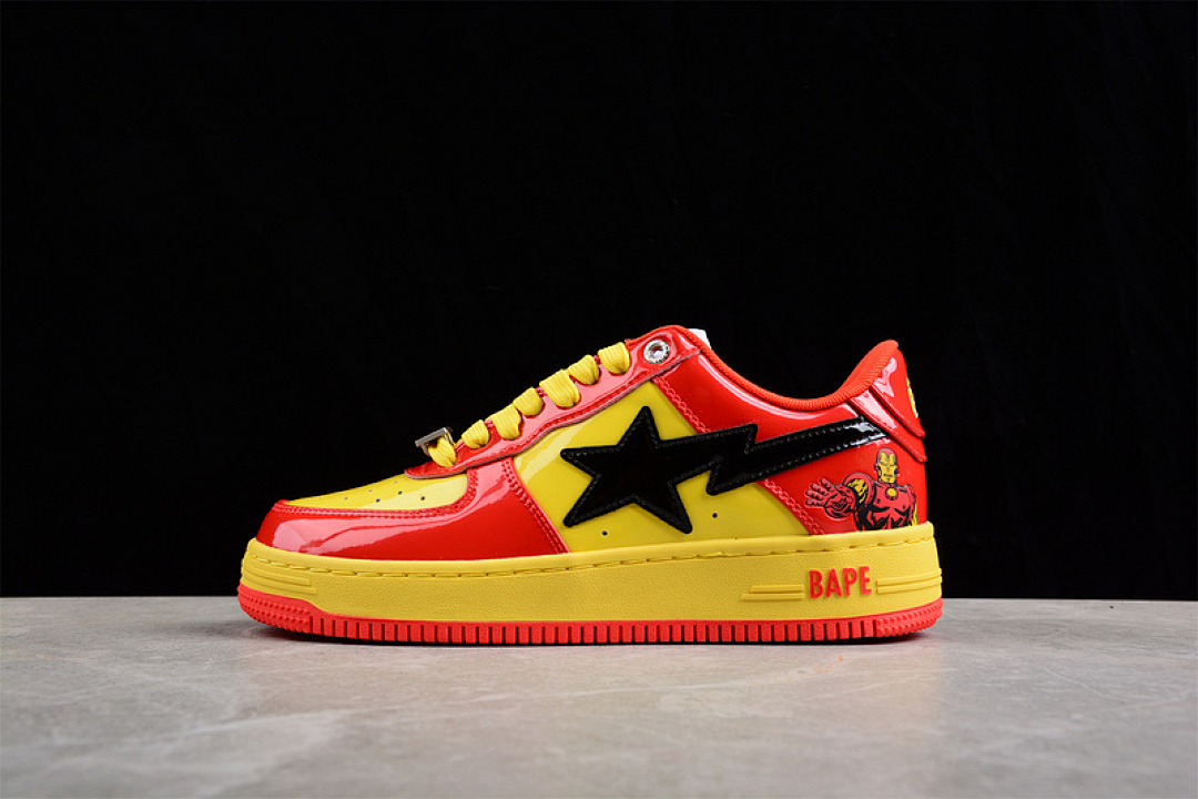 Bape [MARVEL X BAPE STA LOW A BATHING APE YELLOW/RED/BLACK]-[WOMAN:36-39]-[MAN:40-46], photo 1