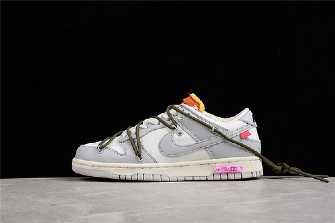 Off-White Nike OW X SB DUNK LOW LOT 22 OF 50 SAIL/NEUTRAL GREY/MEDIUM OLIVE · DM1602-124, photo 1