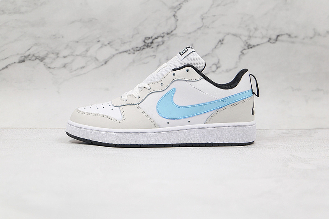Unbranded [CW1624-100]-[COURT BOROUGH LOW 2 SE GS WHITE/LIGHT BLUE/BLACK]-[UNISEX:36-43], photo 1