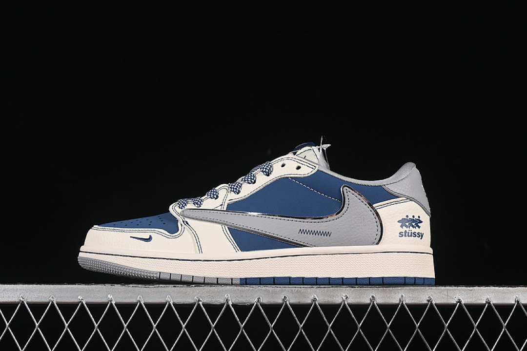 Jordan [ZH2598-245]-[TRAVIS SCOTT X FRAGMENT DESIGN AIR JORDAN 1 LOW OG SP WHITE/GREY/BLUE]-[36-45], photo 1