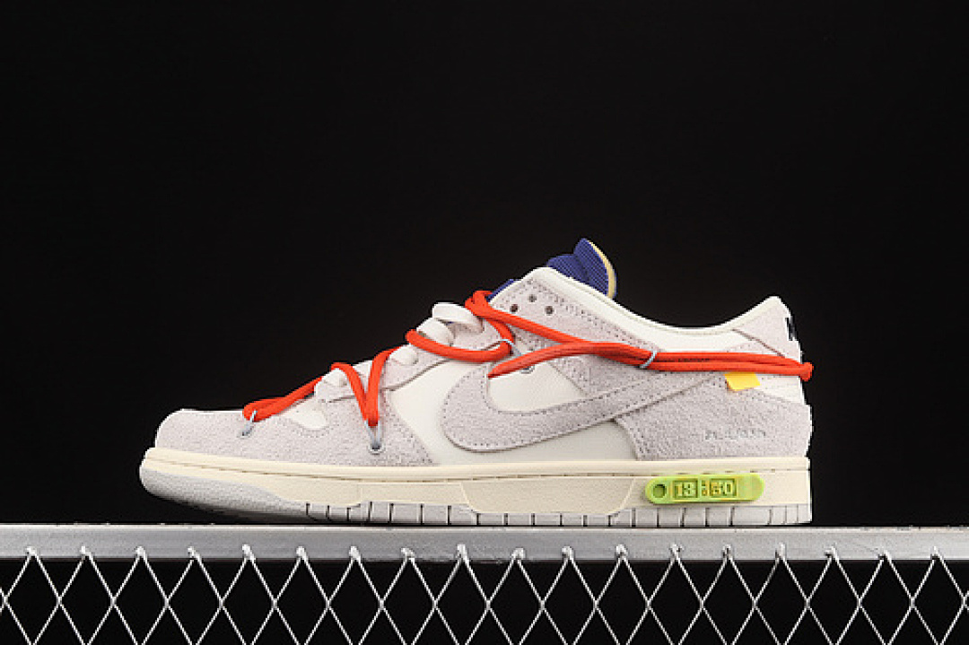 Unbranded [DJ0950-110]-[OW X SB DUNK LOW LOT 13 OF 50 SAIL/NEUTRAL GREY/HABANERO RED]-[UNISEX:36-45], photo 1