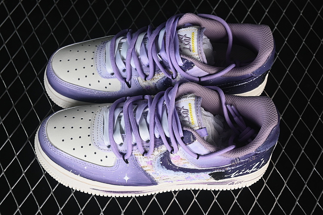 Nike [FJ7740-190]-[AIR FORCE 1 07 LOW CASUAL SNEAKERS WHITE/PURPLE/BLACK]-[WOMAN:36-39]-[MAN:40-45] - Image 11