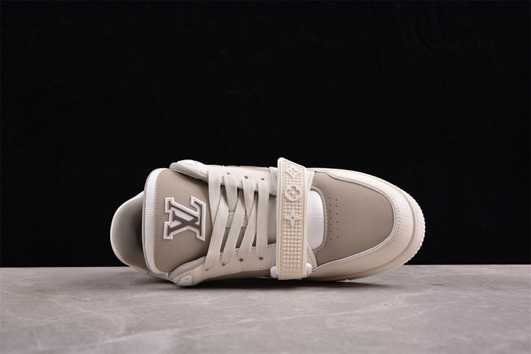 Louis Vuitton [2024TRAINER L*V LOUIS VUITTON TRAINER WHITE/GREY/KHAKI]-[WOMAN:35-39]-[MAN:40-45] - Image 9