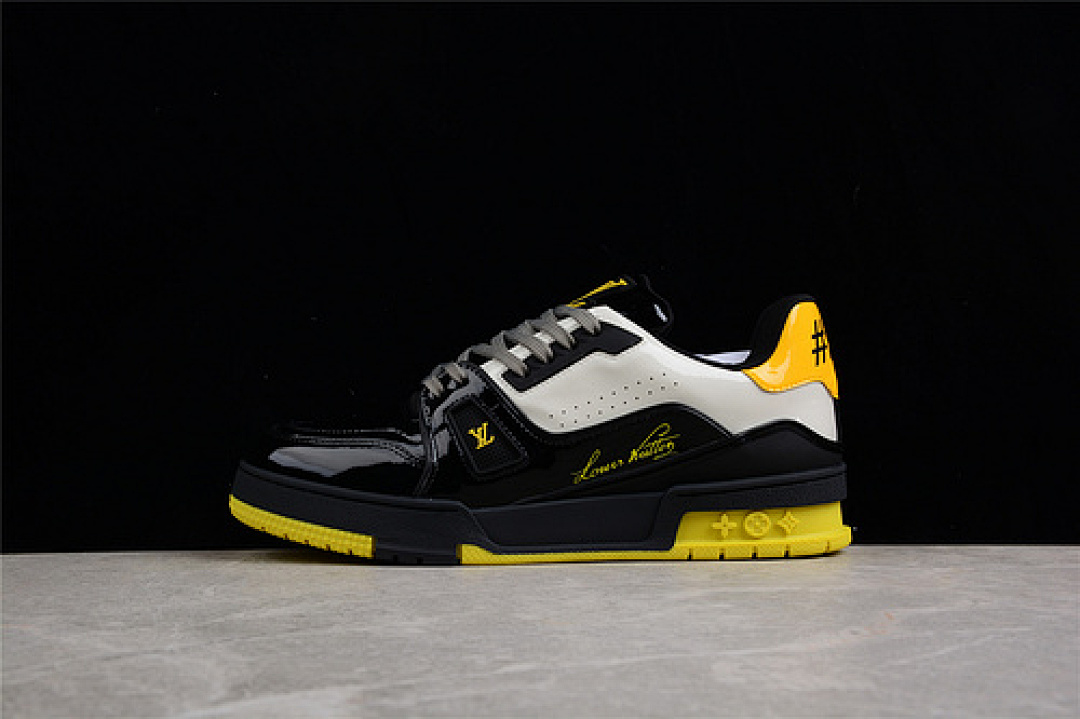 Louis Vuitton Louis Vuitton [L*V LOW TRAINER SNEAKER BLACK/WHITE/YELLOW-GREY]-[MAN:38-45], photo 1